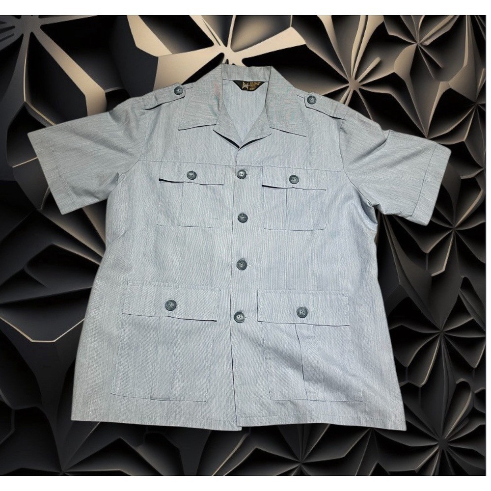 Vtg Harris Casuals Men Blue‎ Shirt Retro Sz L 22x30" Read More Made In USA